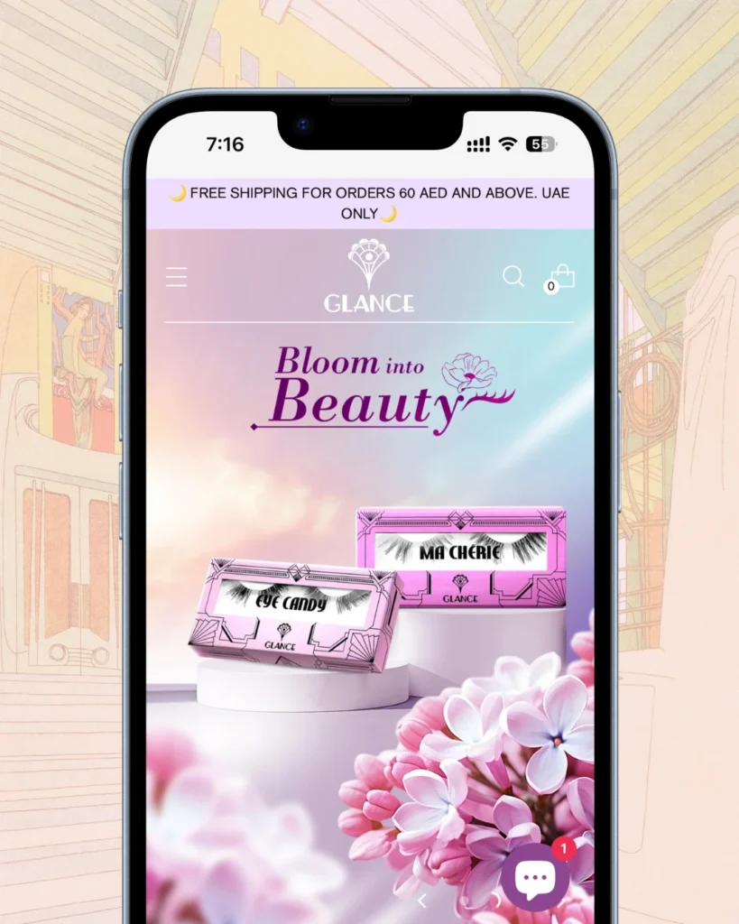 Glance Cosmetics Website Development